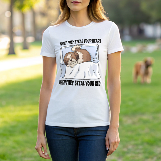Shih Tzus Steal Beds and Hearts T-Shirt